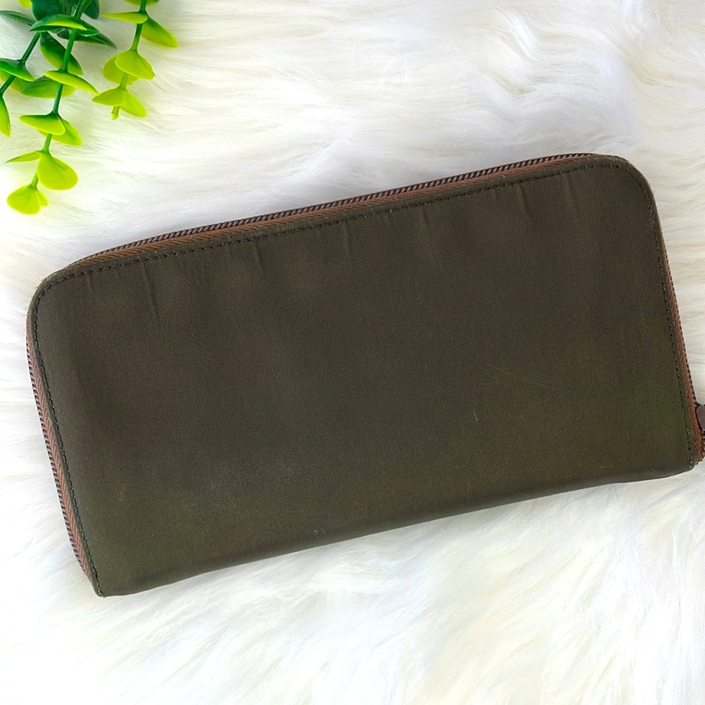 Prada Army green & Brown Nylon Zippy Wallet - Picture 3 of 16